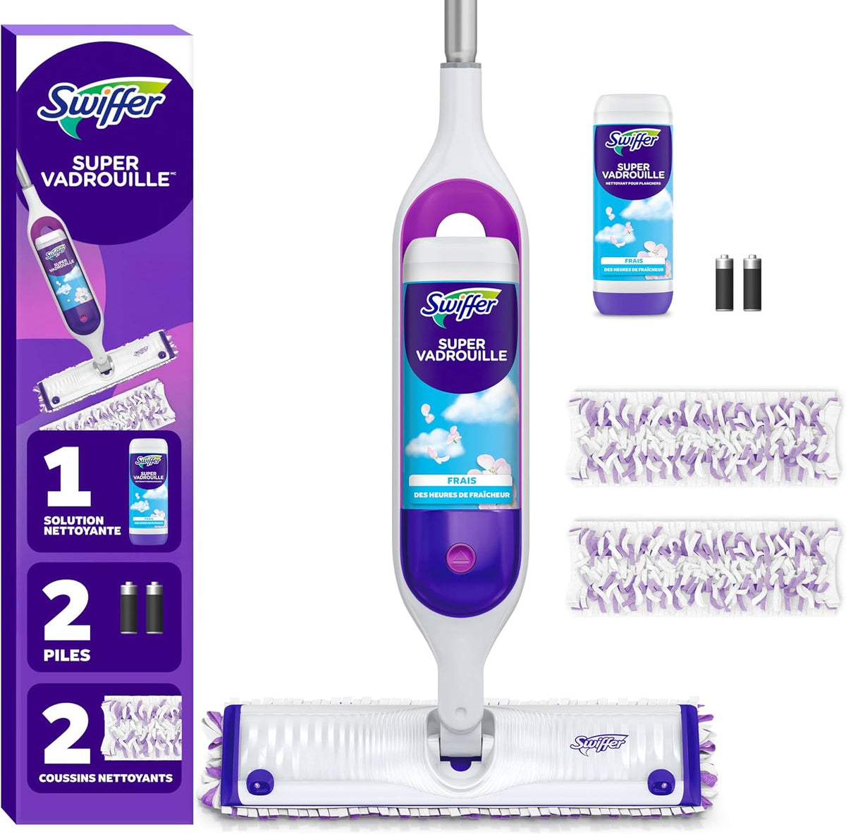 Swiffer PowerMop Multi-Surface Mop Kit for Floor Cleaning – Cart Shape